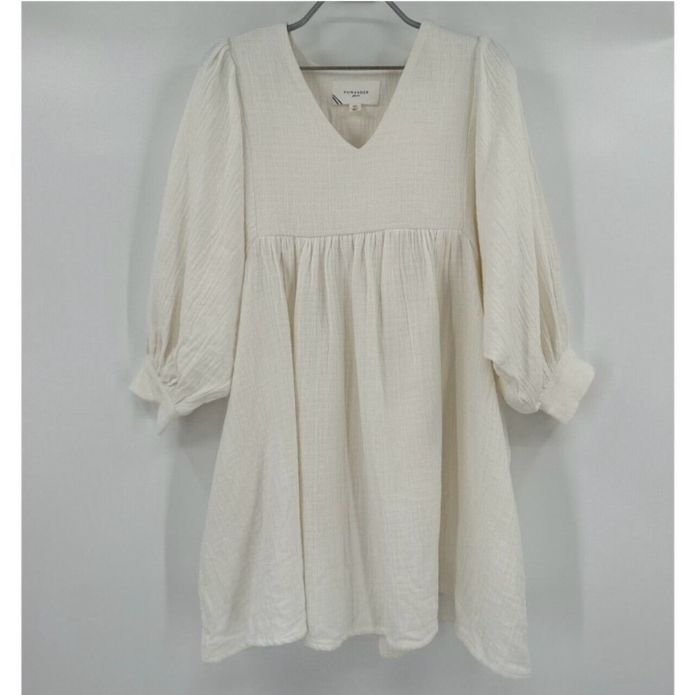 Pomander Place by Tuckernuck White Gauze Millie Dress sz XS Mini Length Swing po